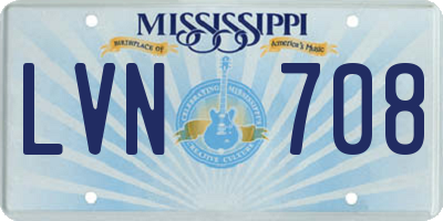 MS license plate LVN708