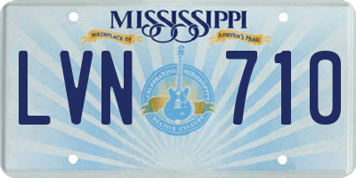 MS license plate LVN710