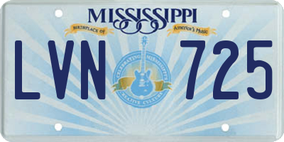 MS license plate LVN725