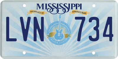 MS license plate LVN734