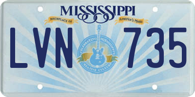 MS license plate LVN735