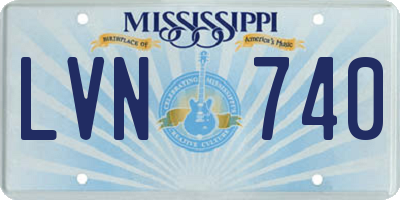 MS license plate LVN740