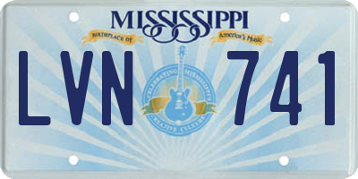 MS license plate LVN741