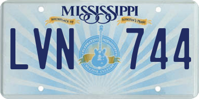 MS license plate LVN744