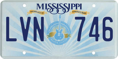 MS license plate LVN746