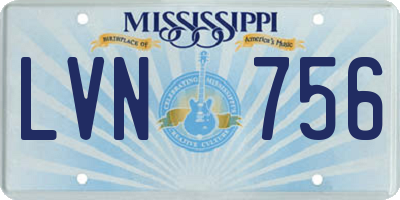 MS license plate LVN756