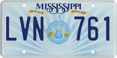 MS license plate LVN761