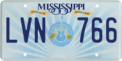 MS license plate LVN766