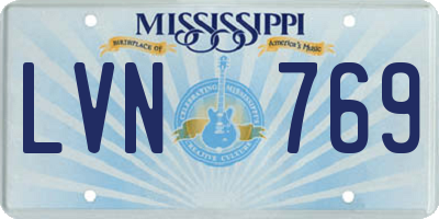 MS license plate LVN769
