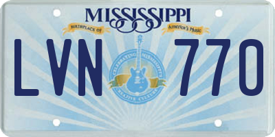 MS license plate LVN770