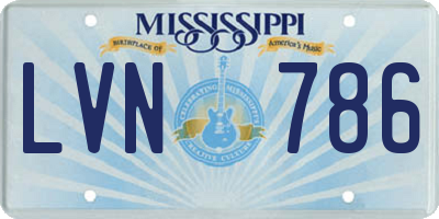 MS license plate LVN786