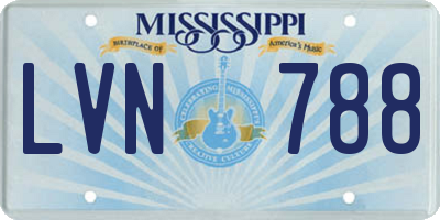 MS license plate LVN788