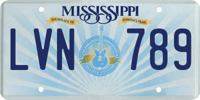 MS license plate LVN789