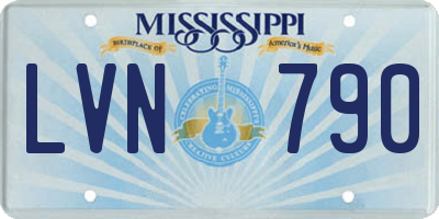 MS license plate LVN790