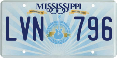 MS license plate LVN796