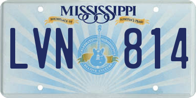MS license plate LVN814