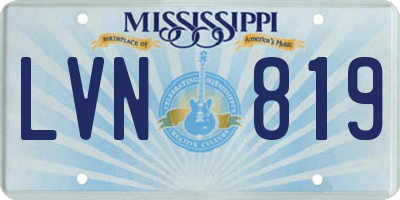 MS license plate LVN819