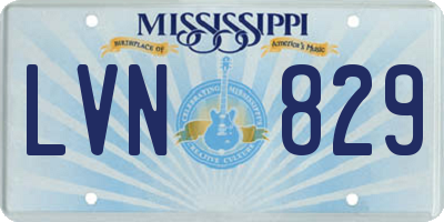 MS license plate LVN829