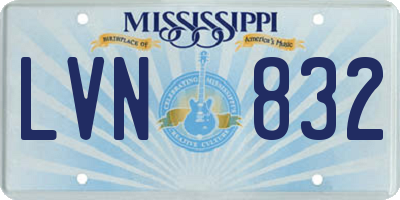 MS license plate LVN832