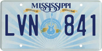 MS license plate LVN841
