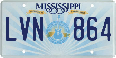 MS license plate LVN864
