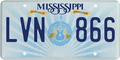 MS license plate LVN866
