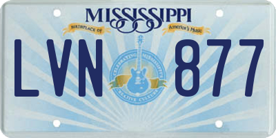 MS license plate LVN877