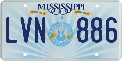 MS license plate LVN886