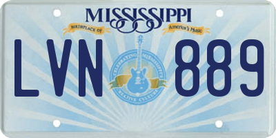 MS license plate LVN889
