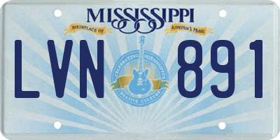 MS license plate LVN891