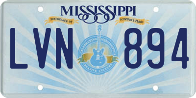 MS license plate LVN894