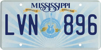 MS license plate LVN896
