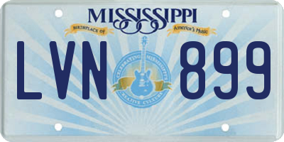 MS license plate LVN899