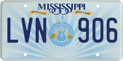 MS license plate LVN906
