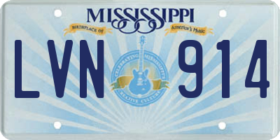MS license plate LVN914