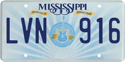 MS license plate LVN916