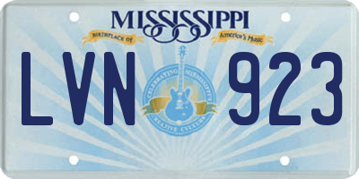 MS license plate LVN923