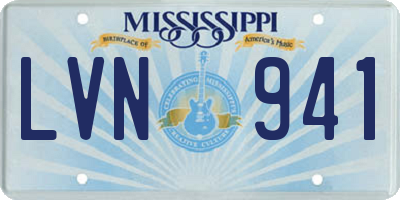 MS license plate LVN941