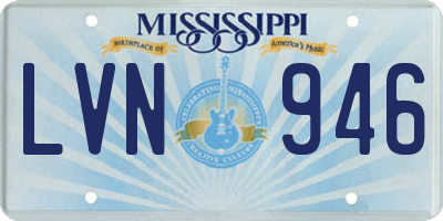 MS license plate LVN946