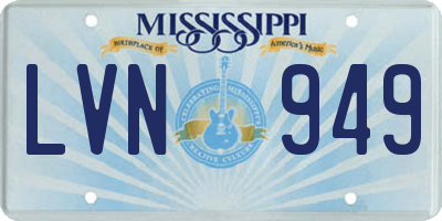 MS license plate LVN949