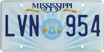 MS license plate LVN954