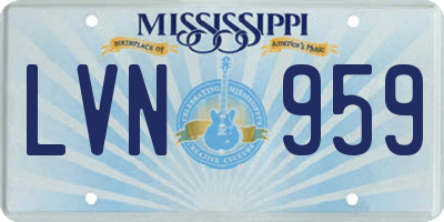 MS license plate LVN959