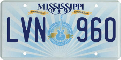 MS license plate LVN960