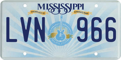 MS license plate LVN966
