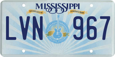 MS license plate LVN967