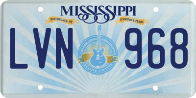 MS license plate LVN968