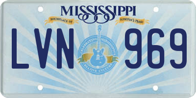 MS license plate LVN969