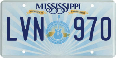 MS license plate LVN970
