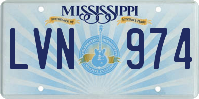 MS license plate LVN974