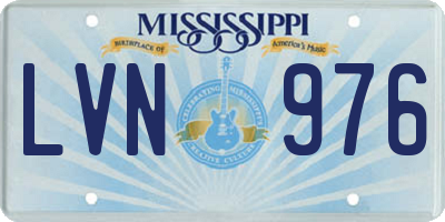 MS license plate LVN976